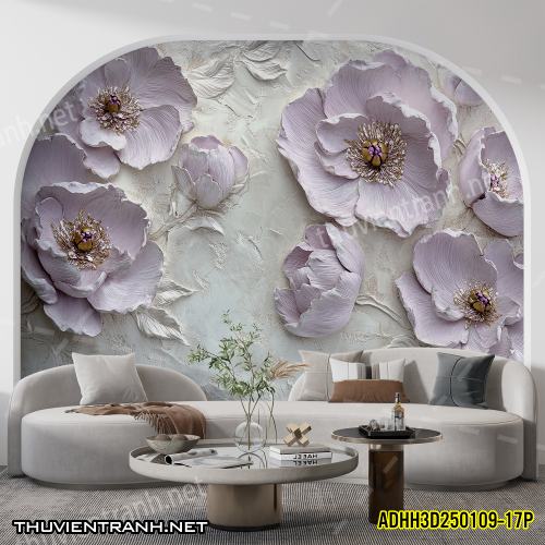 Tranh dán tường Hoa 3D- ADHH3D250109--17P - Tranh tường chất lượng cao